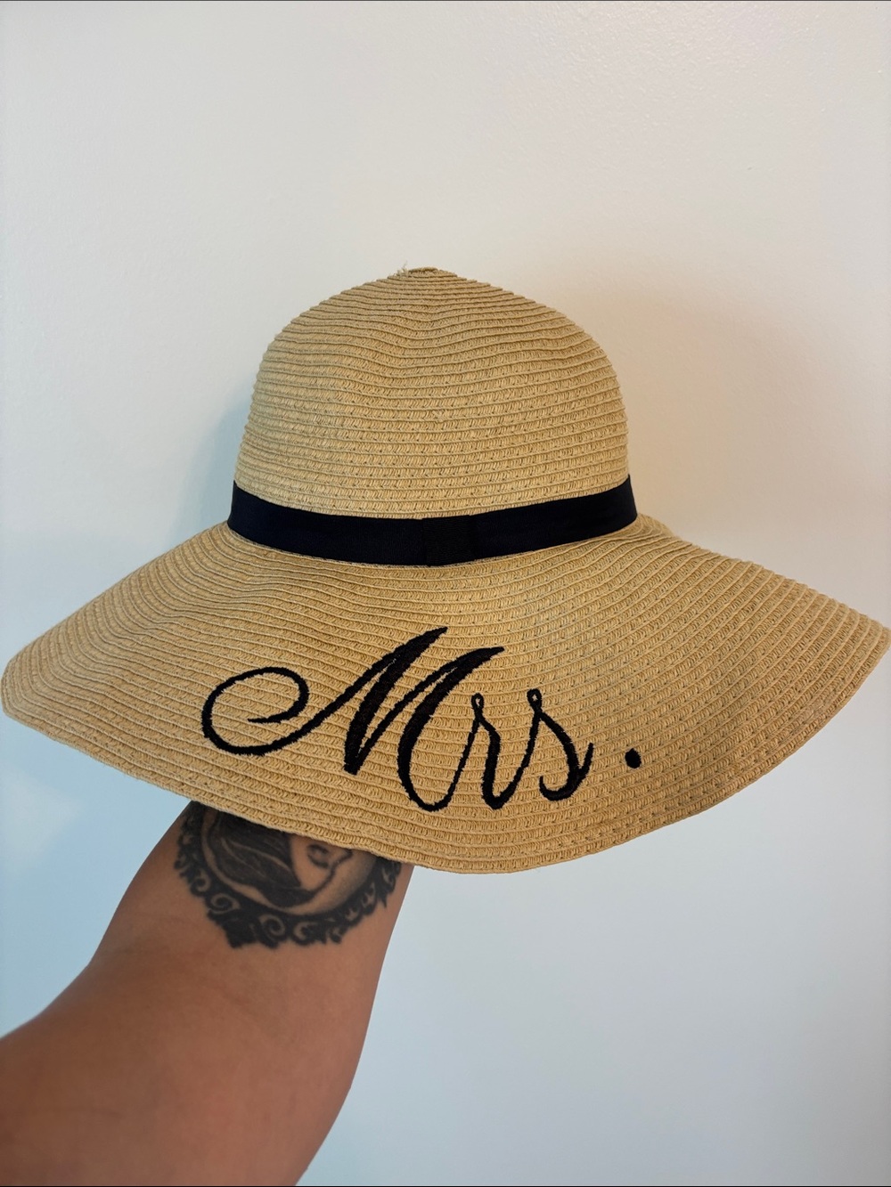 Betsey Johnson Embroidered Mrs Sun Hat